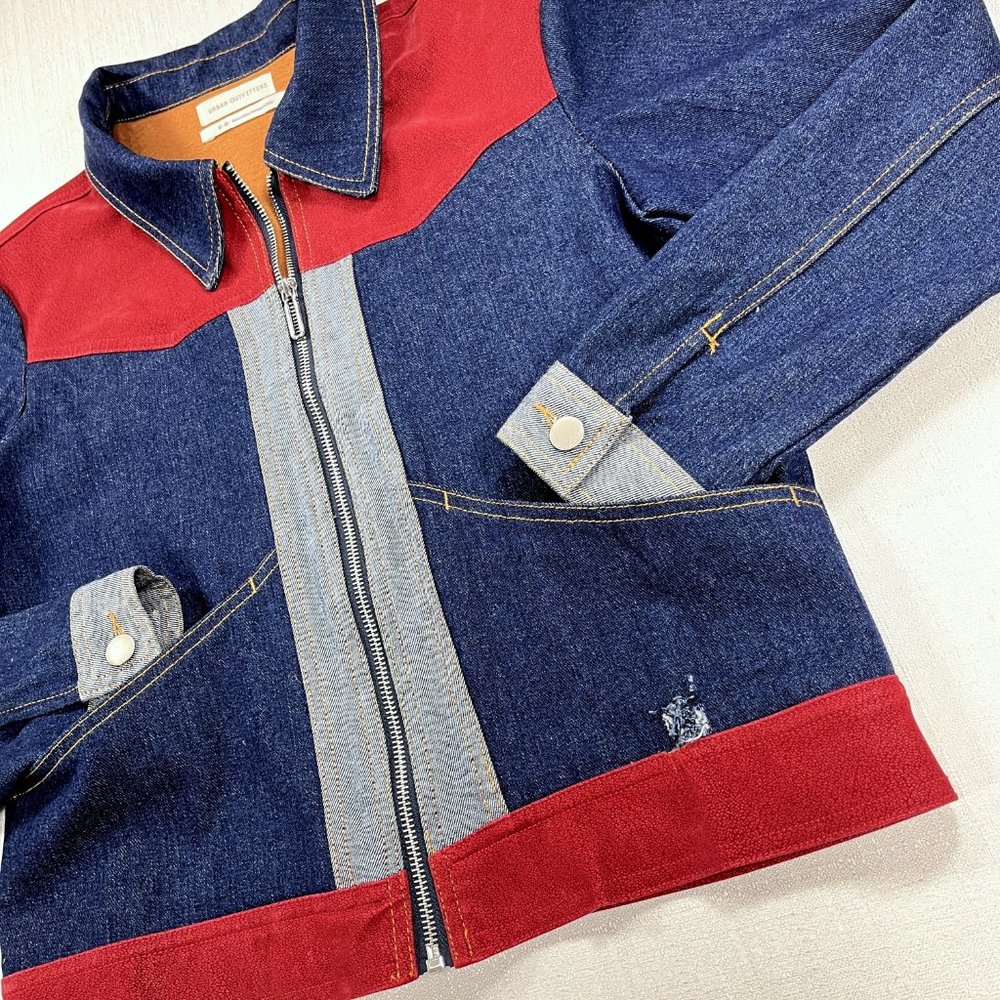 SOLD Urban Outfitters Women's Two-Tone Mechanic Gasoline Western Denim Jacket - Picture 9 of 16